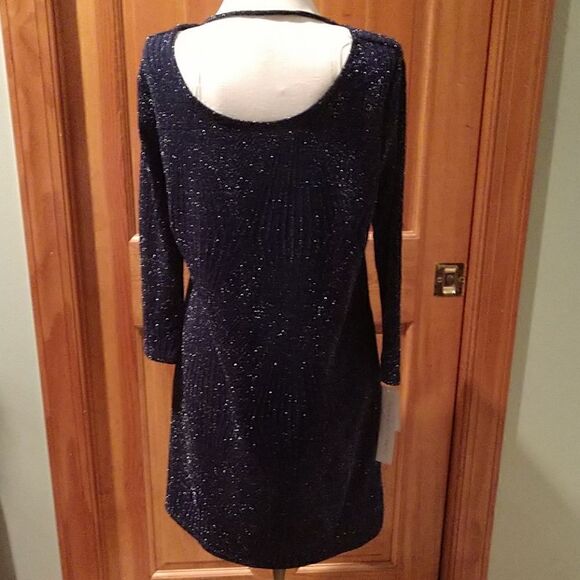 lMidnight Blue Slinky Sparkling Dress - Picture 4 of 4